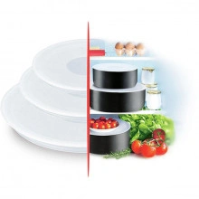 Set 3 capace TEFAL Ingenio L9019222, diametru 16, 18, 20 cm, plastic, alb - Img 2