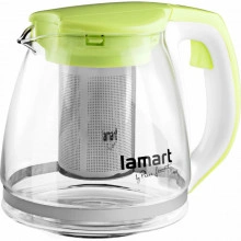 Ceainic din sticla cu sita din inox Lamart, capacitate 1100 ml, verde