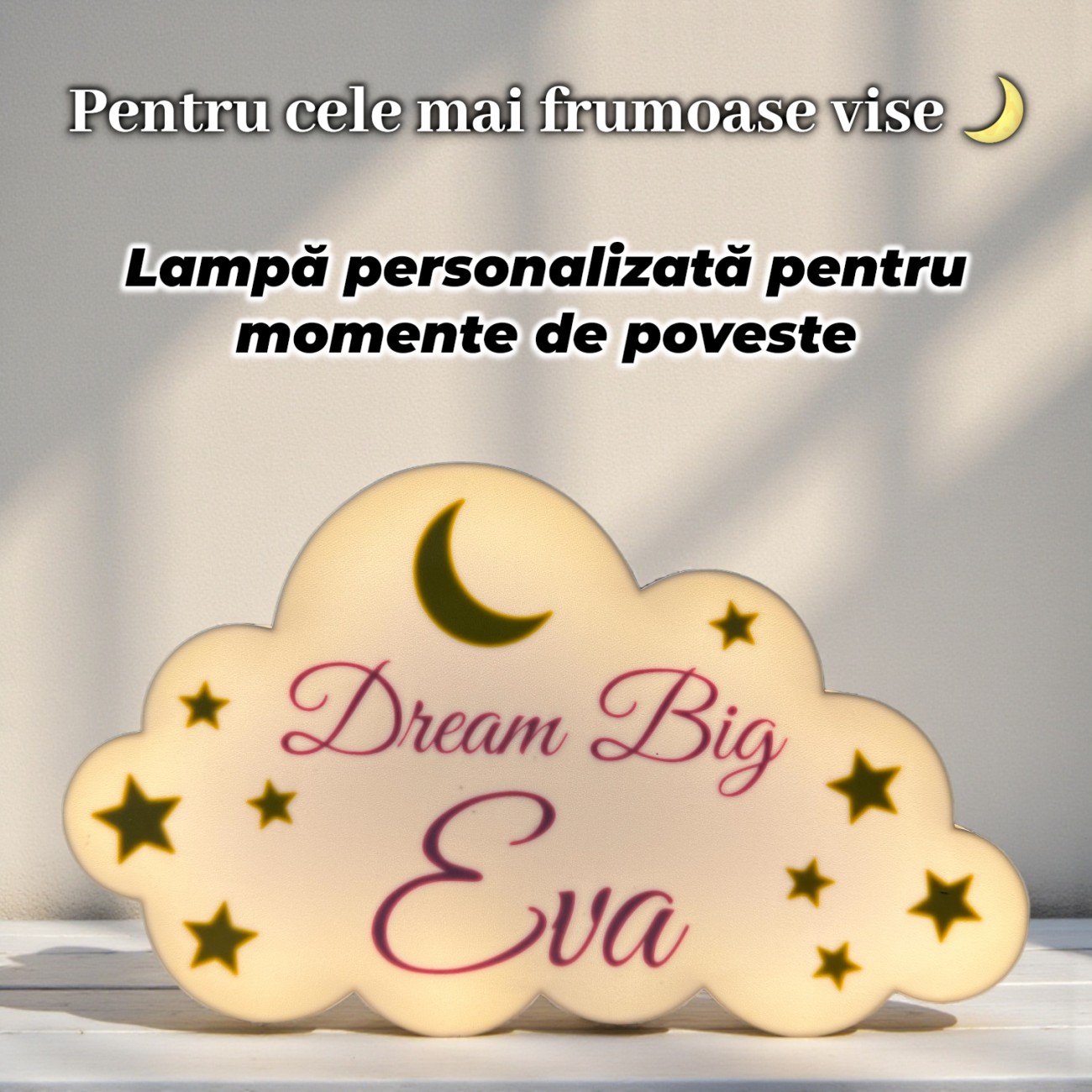 lampa personalizata pentru copii norisor cu vise