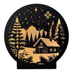 Lampă decorativă - Peisaj de Crăciun