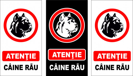 Indicator de Avertizare Printat sau Autocolant Laminat Aplicat pe Placa PVC Forex – Caine