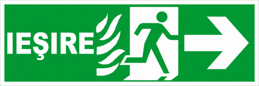Indicator de Avertizare Printat sau Autocolant Laminat Aplicat pe Placa PVC Forex - Iesire Dreapta