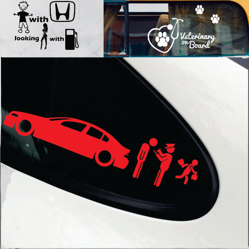 Sticker Auto Personalizat, Diferite Modele, Dimensiune 21 x 29cm