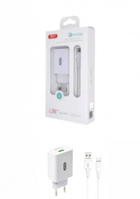 Incarcator Priza XO Qualcomm Quick Charge 3.0 , 18W , + Cablu Tip C