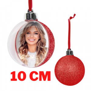 Glob Pom Personalizat Rosu 10cm
