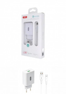Incarcator Priza XO Qualcomm Quick Charge 3.0 , 18W , + Cablu Tip C