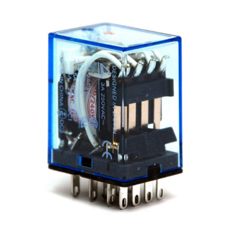 Releu, 220V/5A, 4 contacte in paralel, NO/NC, 14 pini