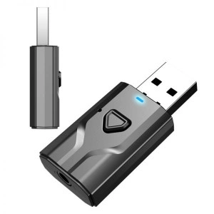 Bluetooth 5.0 pentru dispozitive audio, emitetor si receptor, cu comutator si microfon
