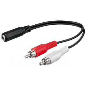 Cablu audio 0,2m 3,5mm Jack stereo mama la 2 x RCA tata