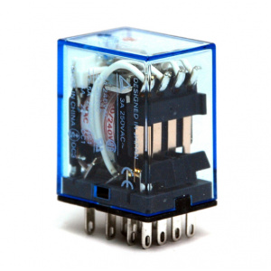 Releu, 220V/5A, 4 contacte in paralel, NO/NC, 14 pini - Img 1