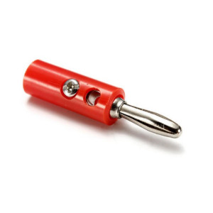 Conector banana plastic rosu