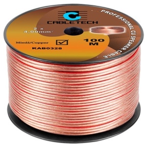 Cablu pentru difuzor din cupru 2x4mm izolatie transparenta
