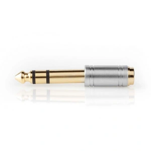 Adaptor Audio 6.35mm tata - 3.5mm mama metal argintiu - Img 2