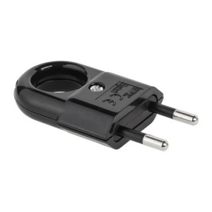 Stecher plat negru cu inel