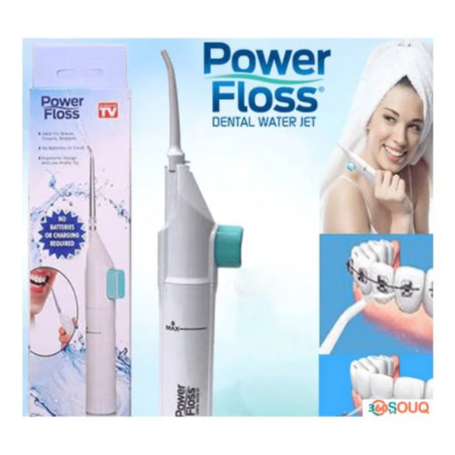 Irigator bucal cu jet de apa pentru curatare dentara, Power Floss, fara curent sau baterii