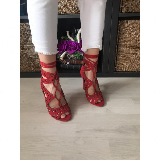Sandale cu Toc LBS2738 RED R1/5/1
