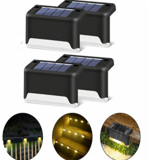 Set 4 x Lumini Solare LED pentru Trepte, Scari