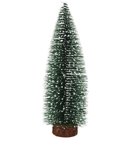 Decoratiune Pin Inzapezit, cu Lumini Led, diferite jocuri de lumini, 50 cm, PVC/lemn