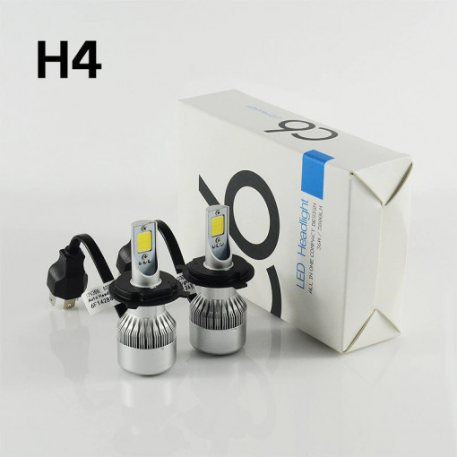 Set 2 LED-uri Auto H4, 55W/6200 Lumeni, C6