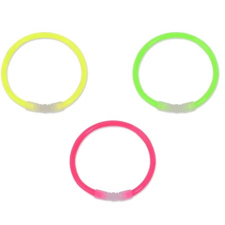 Set 3 Bratari Glo Fosforescente, Roz, Verde, Galben