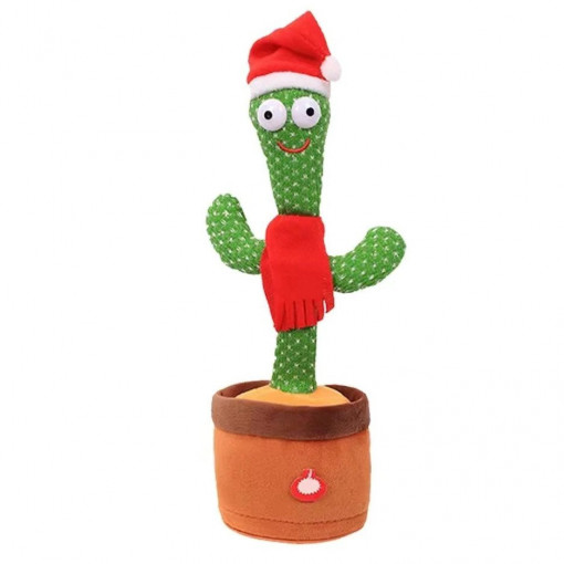 Cactus dansator și vorbitor,jucărie de plus, caciula si fular incluse