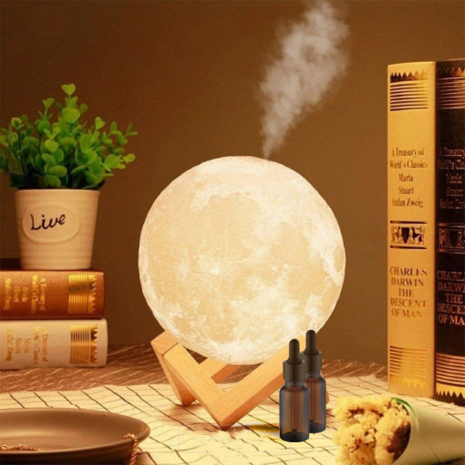 Moon 2 in 1 umidificator si lampa de veghe Moon Lamp Humidifier,