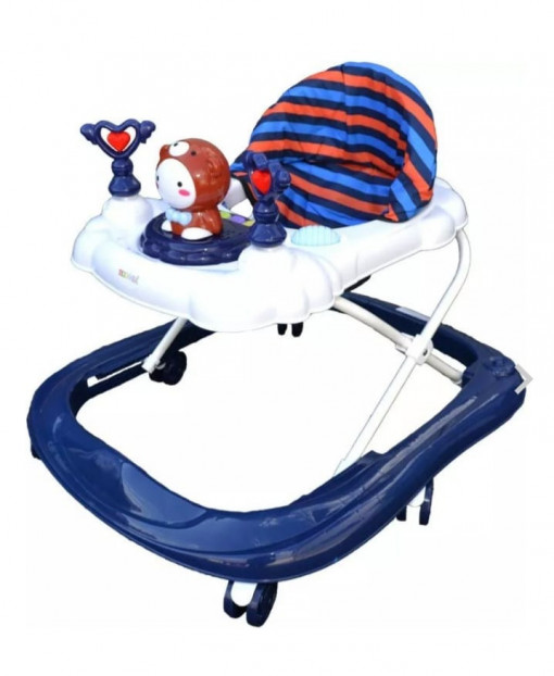Premergator 3 trepte de inaltime cu panou muzical 6 luni+ albastru Cod 503- i0950