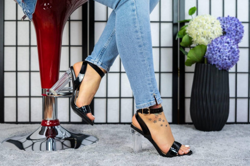Sandale cu toc 7-GL 7836A BLACK R3/2/1