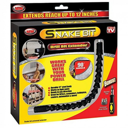 Set extensor flexibil pentru bormasini, surubelnita si biti, Snake Bit