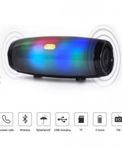 Boxa portabila LED multicolor MP3 TF/USB Bluetooth Radio TG-165 culoare negru - Img 4