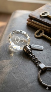 Breloc auto din cristal cu logo - Img 2