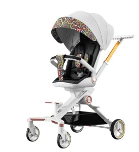 Carucior sport C1, 2 in 1, reversibil, cu pozitie de somn, tavita pentru masa, parasolar, Alb Multicolor