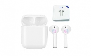 Casti Wireless i12 TWS, earbuds, bluetooth 5.0, Alb - Img 2