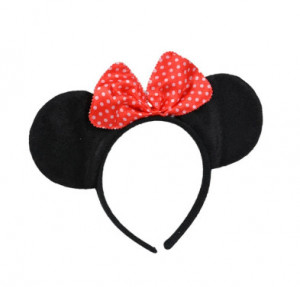 Coronita Minnie Mouse, copii, negru-rosu