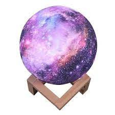 Cosmos Moon Lamp 3D Multicolora -Lampa in forma de luna, lumina LED multicoloră, stand lemn - Img 4