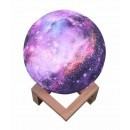 Cosmos Moon Lamp 3D Multicolora -Lampa in forma de luna, lumina LED multicoloră, stand lemn - Img 2
