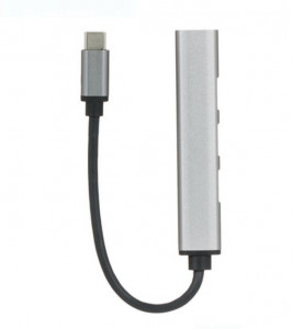 Hub USB Type-C 4 in1, 1 X USB 3.0 - 3 X USB 2.0, Gri/Argintiu - Img 2