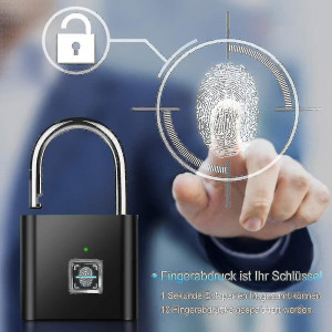 Lacăt Smart cu Amprenta, Fingerprint Lock, cu incarcare USB, Ip 65 - Img 1
