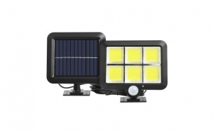 Lampa LED cu panou solar, Luminozitate 260 lm, Senzor de miscare si lumina crepuscular, Telecomanda, Cablu 5 m, Negru, XZ-F120 - Img 8