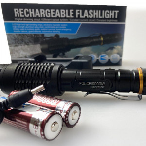 Lanterna Tactica Reincarcabila, 200 Lumeni, Negru , Zoomable XML T6 LED-uri - Img 3