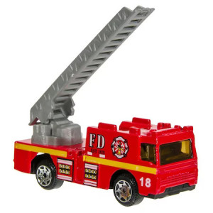 Masinuta de interventie Camion pompieri jucarie, Rosu , 8 x 4 cm - Img 1