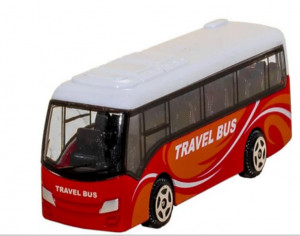 Mini Autobuz Travel Bus pentru copii, alb-rosu ,9x3x3 cm