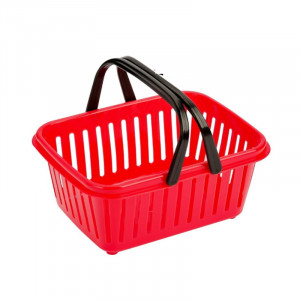 Mini Cos Cumparaturi Pentru Birou, din Plastic Rosu,