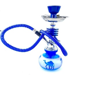 Narghilea Hookah Blue cu 1 furtun, 28 cm, albastra - Img 1