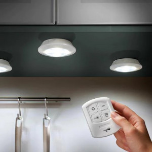 Set 3 lampi LED 3W COB cu telecomanda - Img 3