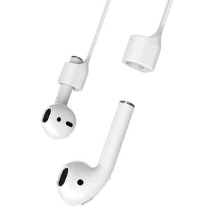 Snur Anti Pierdere, pentru Apple AirPods, prindere magnetica, Alb