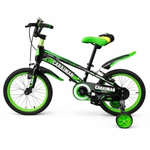 Bicicletă Caraiman, cu roți ajutătoare, roți 16 inch, cadru oțel, verde,16BMX-J-V
