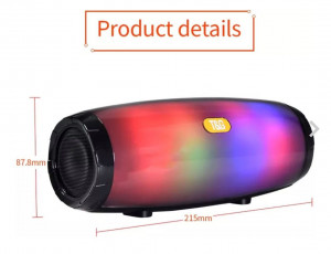 Boxa portabila LED multicolor MP3 TF/USB Bluetooth Radio TG-165 culoare negru - Img 5