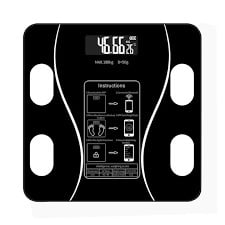 Cantar corporal cu ecran digital Iluminat, aplicatie smart, compatibil android/Ios, conectare bluetooth, termometru, 180 Kg Max - Img 1