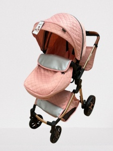 Carucior 3 In 1, Scoica, Landou si Sport, Reversibil Si Cu Suspensii T6, Roz - Img 4